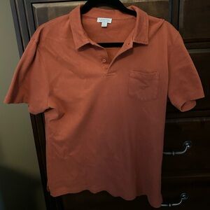 Men's Sunspel Polo Size size Large in Orange rust